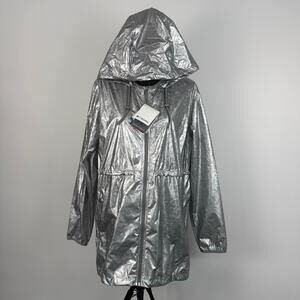 Columbia Silver Nylon 'Mosaic Avenue' Zip Up Breathable Waterproof Jacket NEW